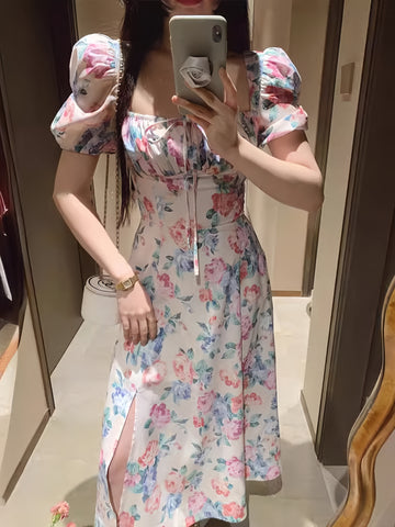 Veranda Blossoms Corset-Top Dress