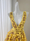 Mustard Lace Delight Yellow Mini Dress