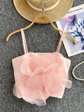 Summer Layered Organza Flower Top