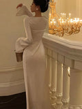 Sophisticated Long Sleeve Bodycon White Dress