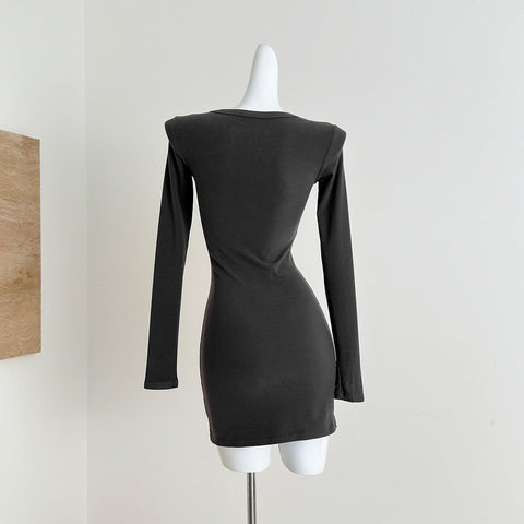 Long Sleeves Black Ribbed Knit Bodycon Dress Sassymyprom Long Sleeves Black Ribbed Knit Bodycon Dress Sassymyprom