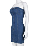 Graceful Denim Bodycon Dress