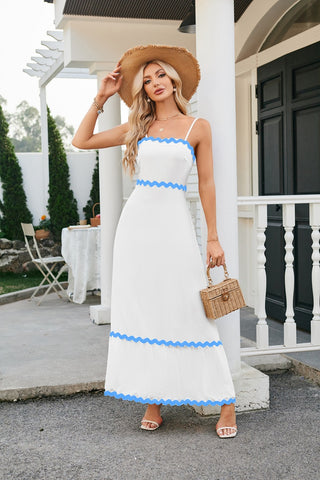 Classic Blue White Trim Dress