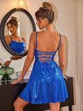 Electric Blue Sparkle Party Dress