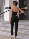 Pink Sophisticate Slim-Fit Evening Jumpsuit