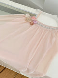 Flower & Sparkle Asymmetric Neck Satin Blouse