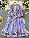 Flowing Silhouette Lavender Maxi Dress