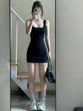 Simple Form-Fitting Black Mini Dress