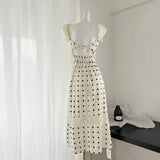 Delicate Lace Vintage-Inspired Polka Dot Dress