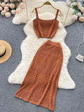 Sunset Serenade Boho Chic Crochet Dress Set