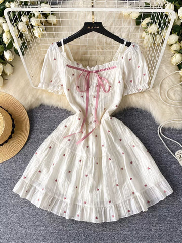 Polka Dot Dream Charming White Summer Dress