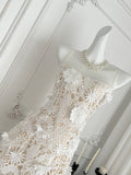 3D Floral Embellishments Chic Strapless Mini Dress