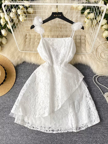 Romantic Rendezvous Bow-Tie Strapped Lace Dress