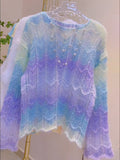 Ethereal Colors Flowy Knit Ombre Sweater