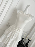Chic Sleeveless Layered Ruffled White Dress
