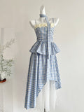 Rose Decor Asymmetrical Print Summer Dress