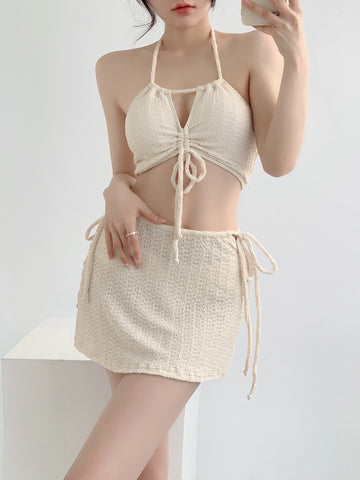 Beach Style Halter Co-ord Swimwear Skirt