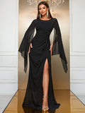 Festive Nightfall A-line Black Party Dress