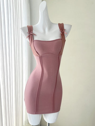 Sleek Pink Sheath Column Mini Dress