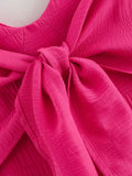 Elegant Hot Pink Maxi Dress with Tiered Skirt