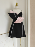 Lip Short Mini Black Sweetheart Homecoming Dress