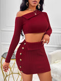 Stylish Burgundy Two-Piece Outfit