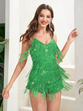 Sparkling Citrus Swing Sequined Flapper Dress