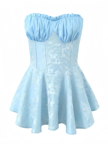 Vintage Charm Sky Blue Corset Dress