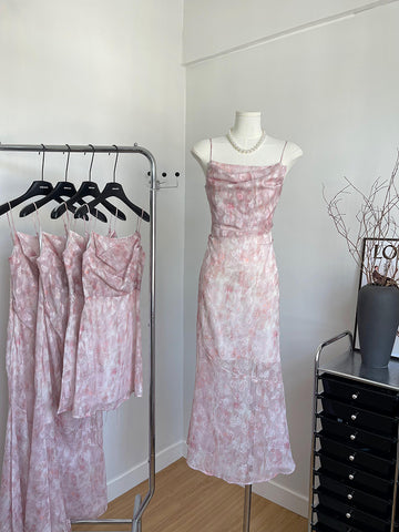 Lightweight Soft Pink Floral Maxi Dress