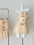Peach Strapless Mini Dress