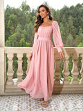 Graceful Pink Floor-Length Evening Dress