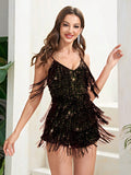 Sparkling Citrus Swing Sequined Flapper Dress