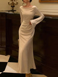 Sophisticated Long Sleeve Bodycon White Dress