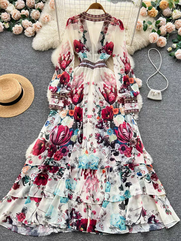 Floral fantasy maxi dress