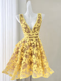 Mustard Lace Delight Yellow Mini Dress