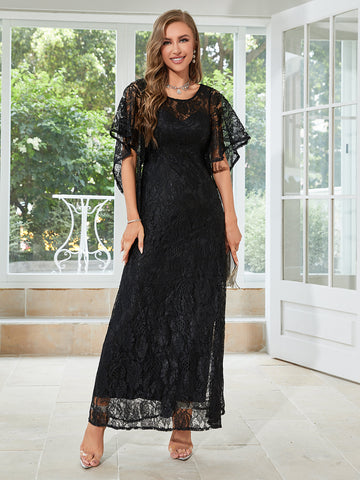 butterfly bridesmaid dresses Duntery Bridesmaid Dress Chiffon A-Line Long Dress With Butterfly Sleeves, Silver
