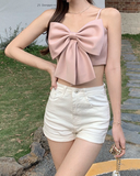 Dramatic Bow Cinched Waist Top