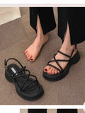 Ankle Strap Flatform Women's White Sandals