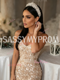 Sequin Beading Trumpet Mermaid Strapless Sparkle Prom Dress