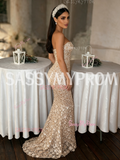 Sequin Beading Trumpet Mermaid Strapless Sparkle Prom Dress