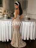 Sequin Beading Trumpet Mermaid Strapless Sparkle Prom Dress