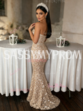 Sequin Beading Trumpet Mermaid Strapless Sparkle Prom Dress