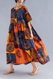 Print Loose Casual Floral Boho Maxi Dress