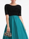 Banquet Round Neck Two Tone High Low Party Dress