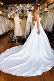 Sweetheart Full A-Line  Satin Wedding Dress
