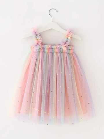 rainbow princess dress toddler Colorful Rainbow Princess Toddler Costume