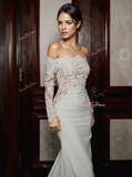 Trumpet Mermaid Off The Shoulder Long Sleeve Lace Wedding Dress