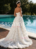Rose White Sweetheart Sequin Sheath Prom Dress With Detachable Train