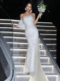 Tulle Trumpet Mermaid One Shoulder Sparkle Wedding Dress