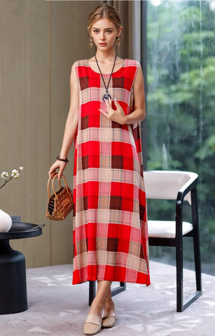 Unique Patterns Styled Sleeveless Maxi Dress